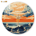 Vibrant Sunset Ocean Waves Wall Clock