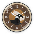 1 Brown Wall Clock, 8-12inch Round Silent