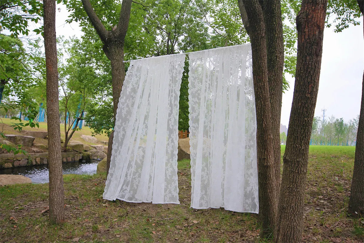 2 Panels Vintage Lace Long-Romantic Flowers