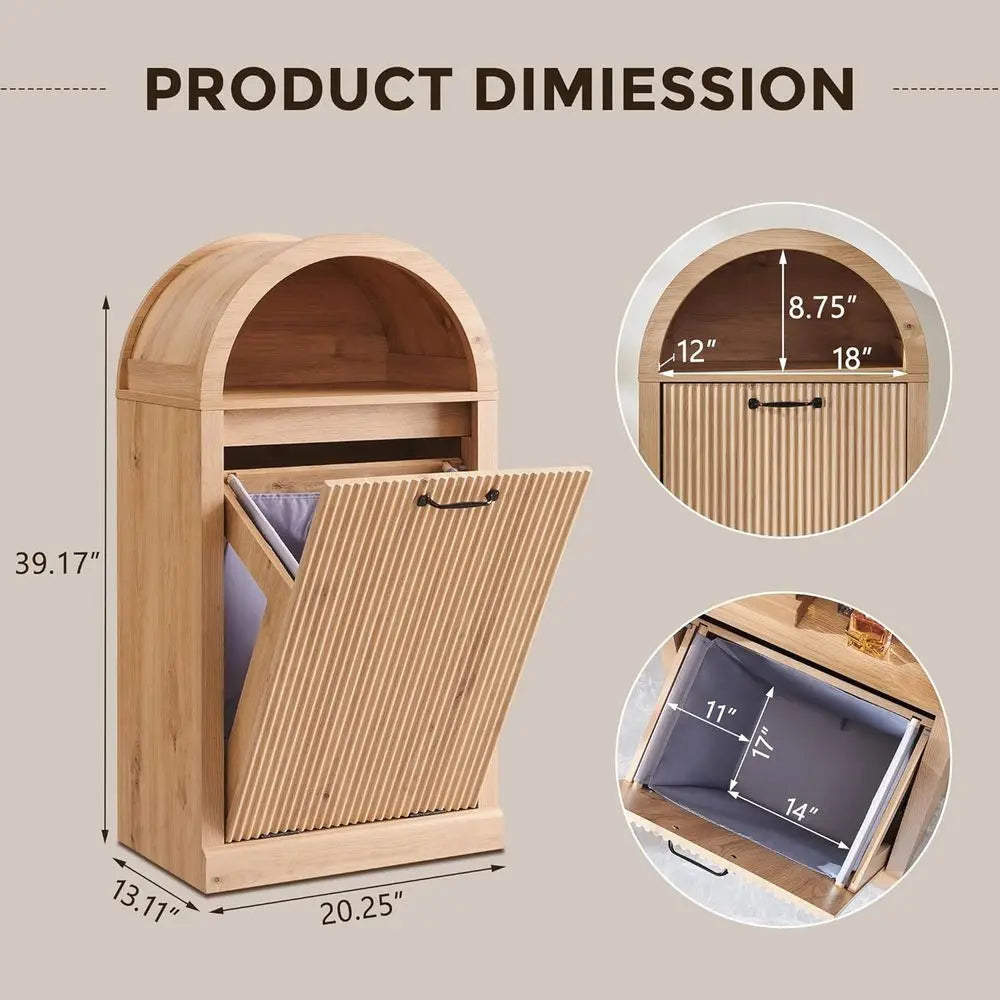 Arched Tilt-Out Trash Can Cabinet