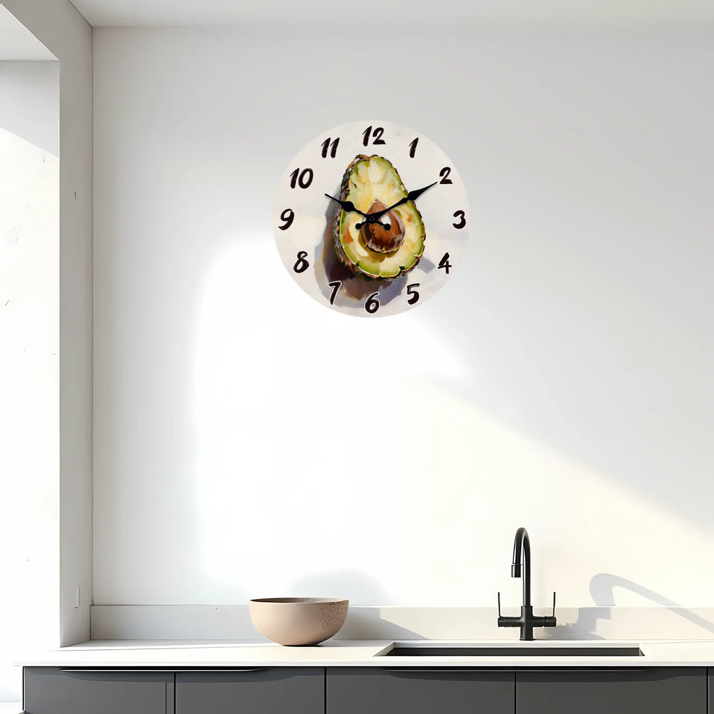 Avocado Pattern Wooden Wall Clock