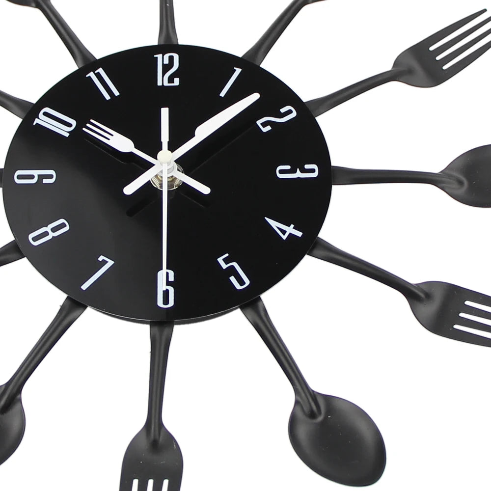 Kitchen Wall Clock Spoon Fork