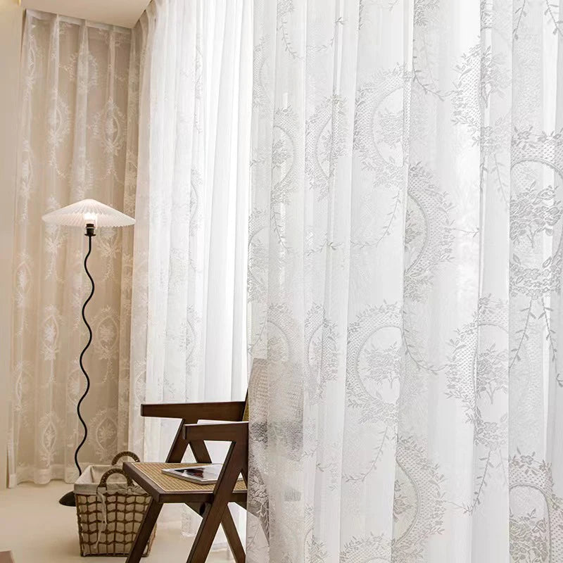 Classic Embroidered Woven Lace Window Sheer