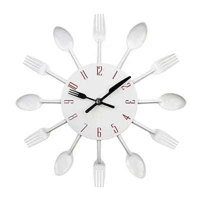 Kitchen Wall Clock Spoon Fork