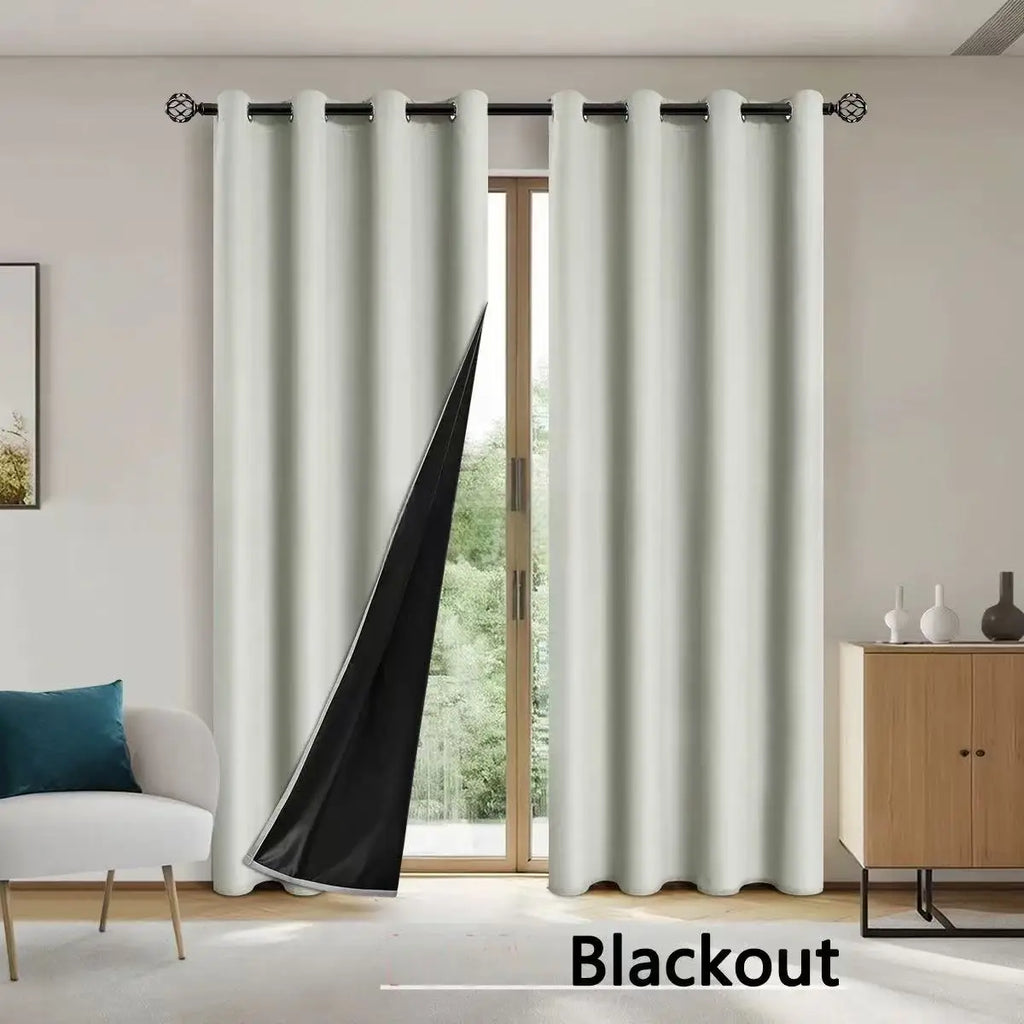 1pc Solid Blackout Curtains with Grommets