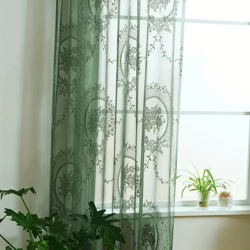 Classic Embroidered Woven Lace Window Sheer