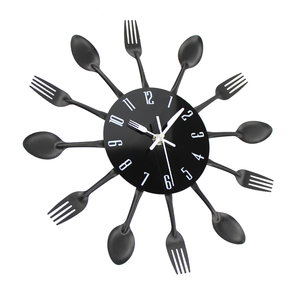 Kitchen Wall Clock Spoon Fork