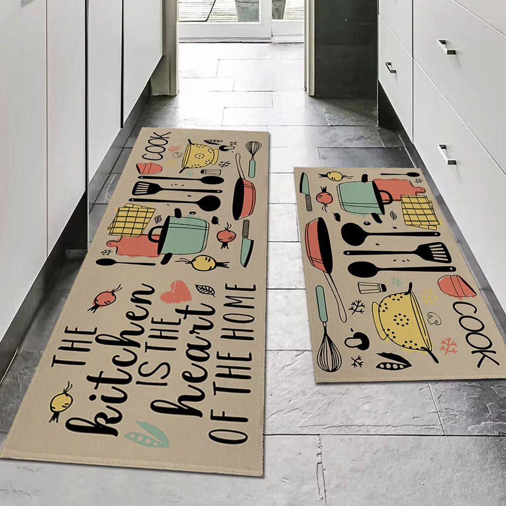 knife and fork kitchen waterproof door mat