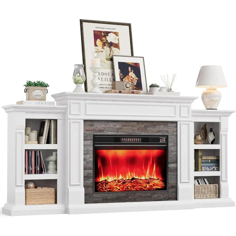 Electric Fireplace with Mantel