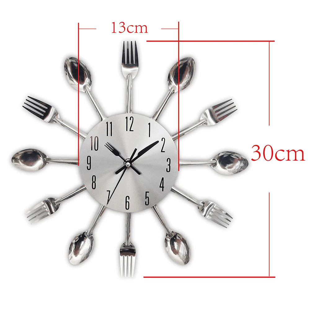 Kitchen Wall Clock Spoon Fork
