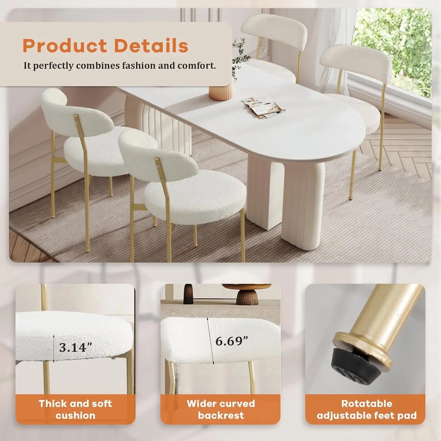 Boucle Upholstered Dining Chair