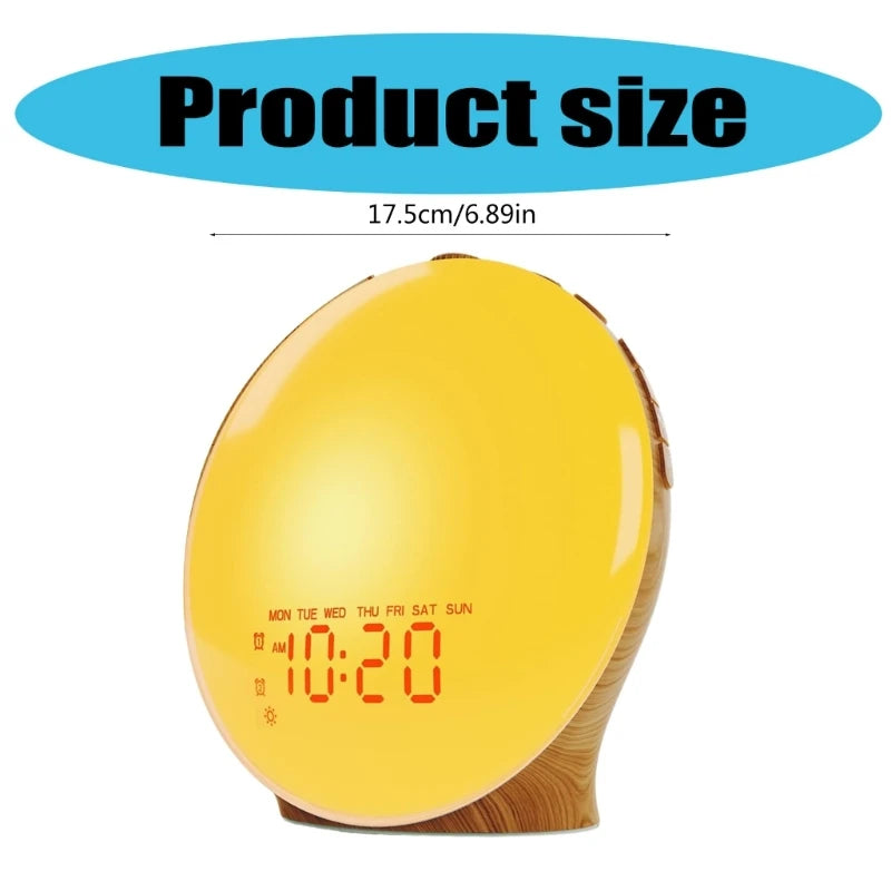 Wake Up Light with Wood Grain Alarm Clock