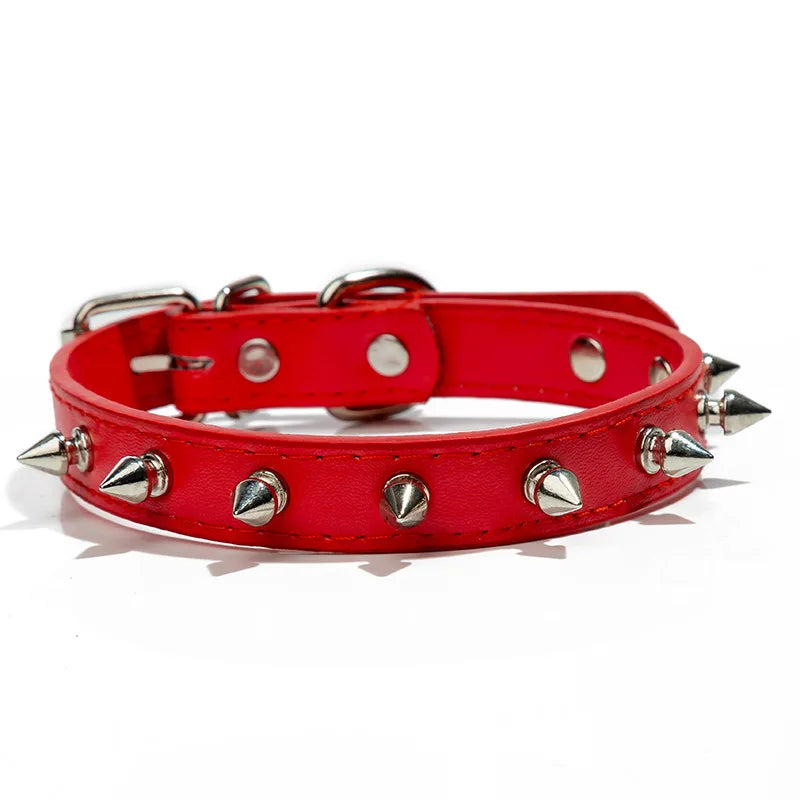 Harp Spiked Studded Leather Dog Collar