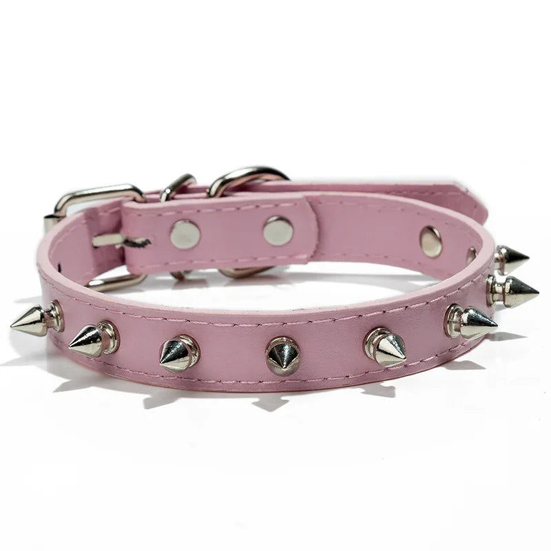 Harp Spiked Studded Leather Dog Collar