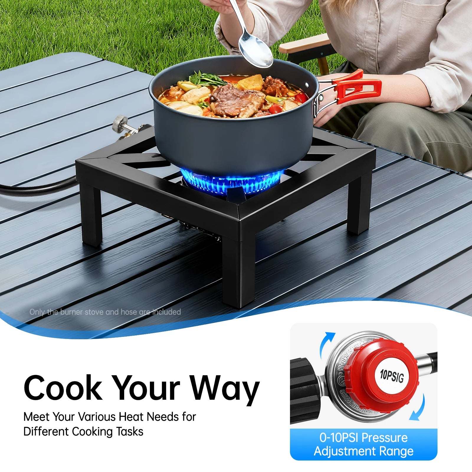 Portable Double Burner Outdoor Gas Stove