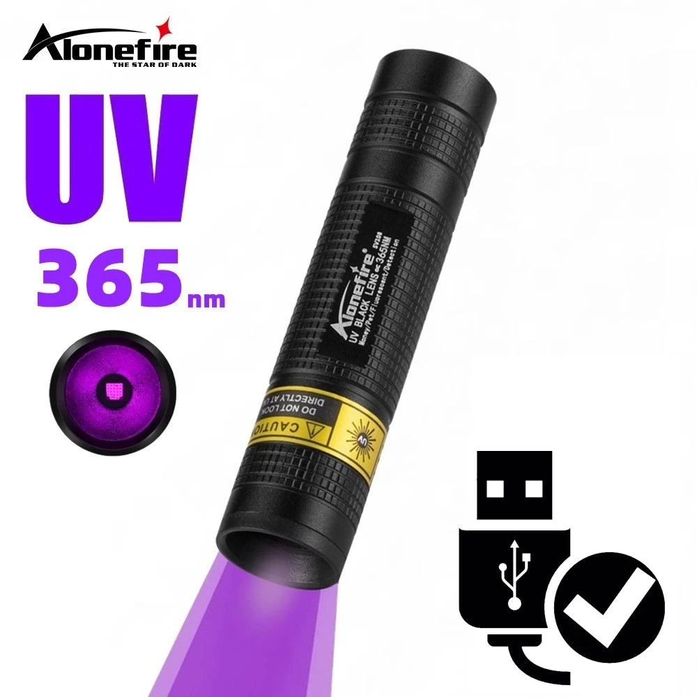 Mini UV Led Blacklight Flashlight Rechargeable, Pet Stain Leakage Marker