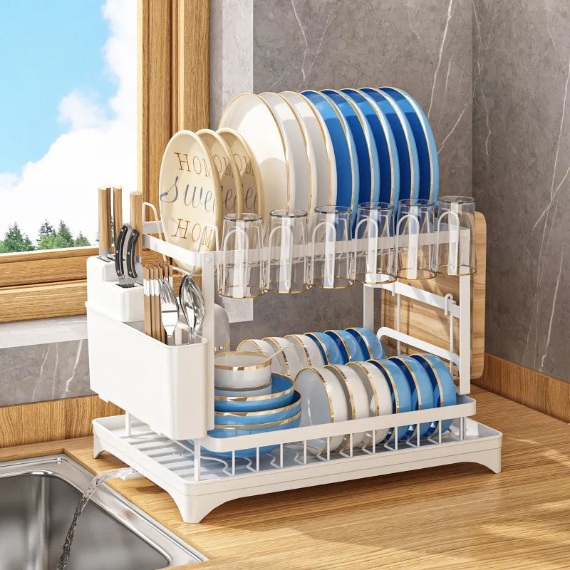 Dish Rack with Cup Dish Knife Holder