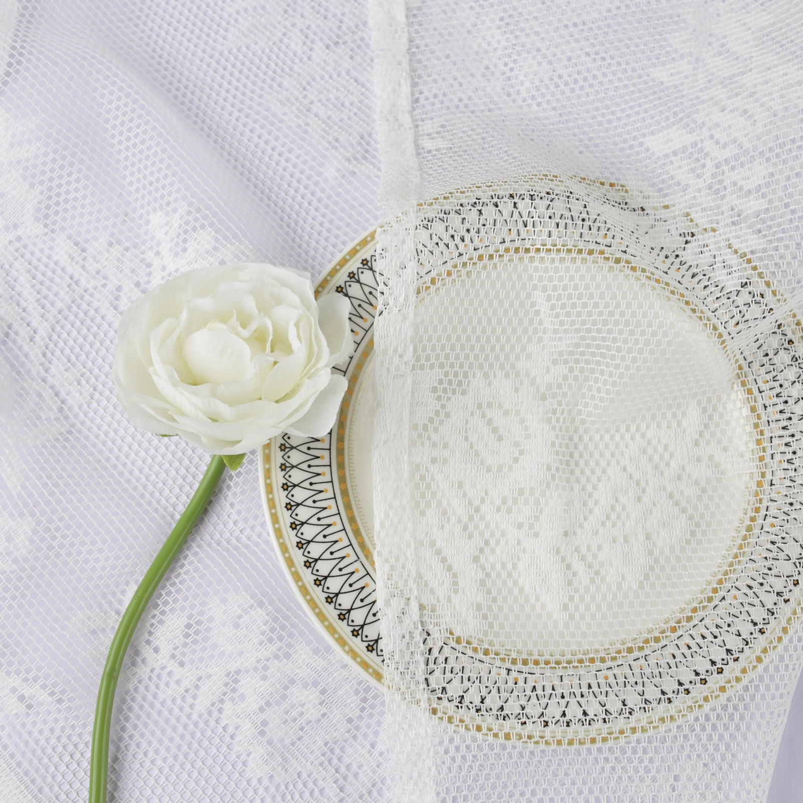 2 Panels Vintage Lace Long-Romantic Flowers