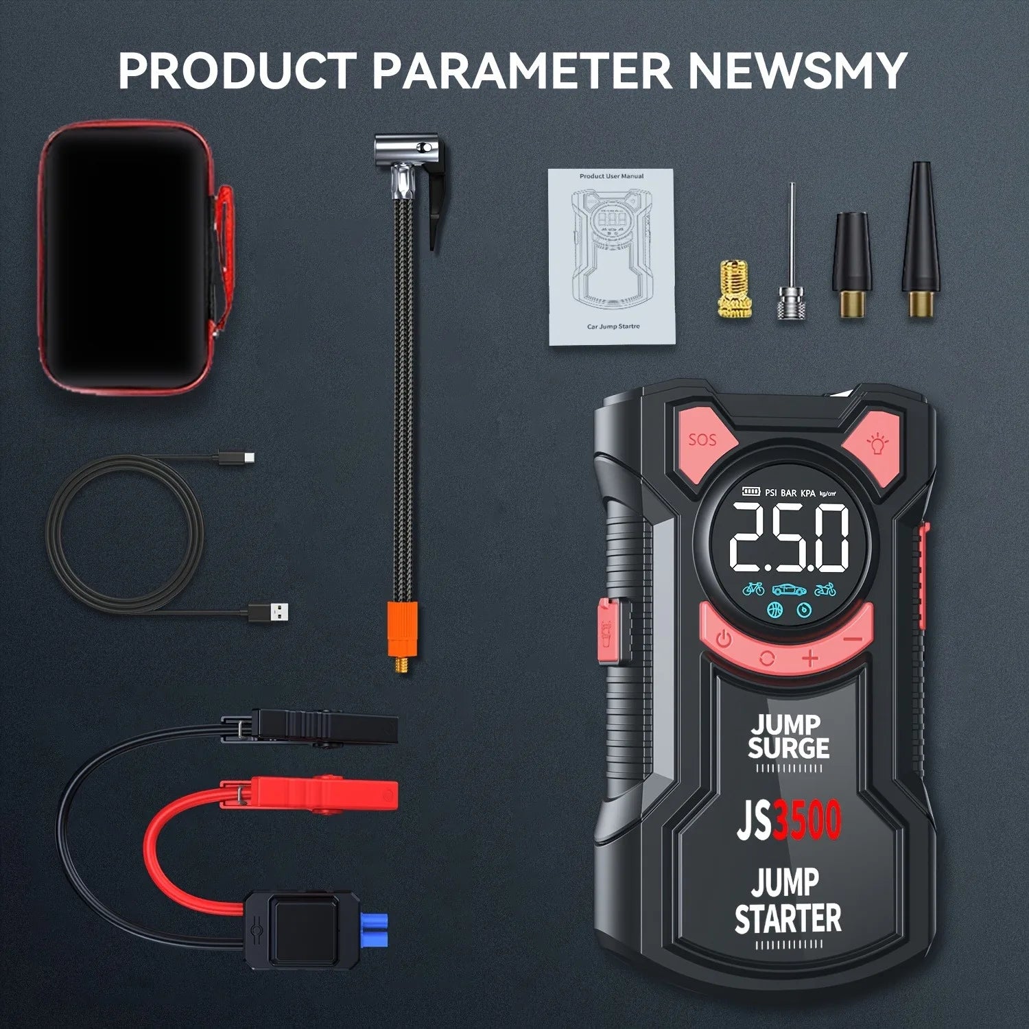 l Air Pump Jump Starter, Digital Tire Inflator