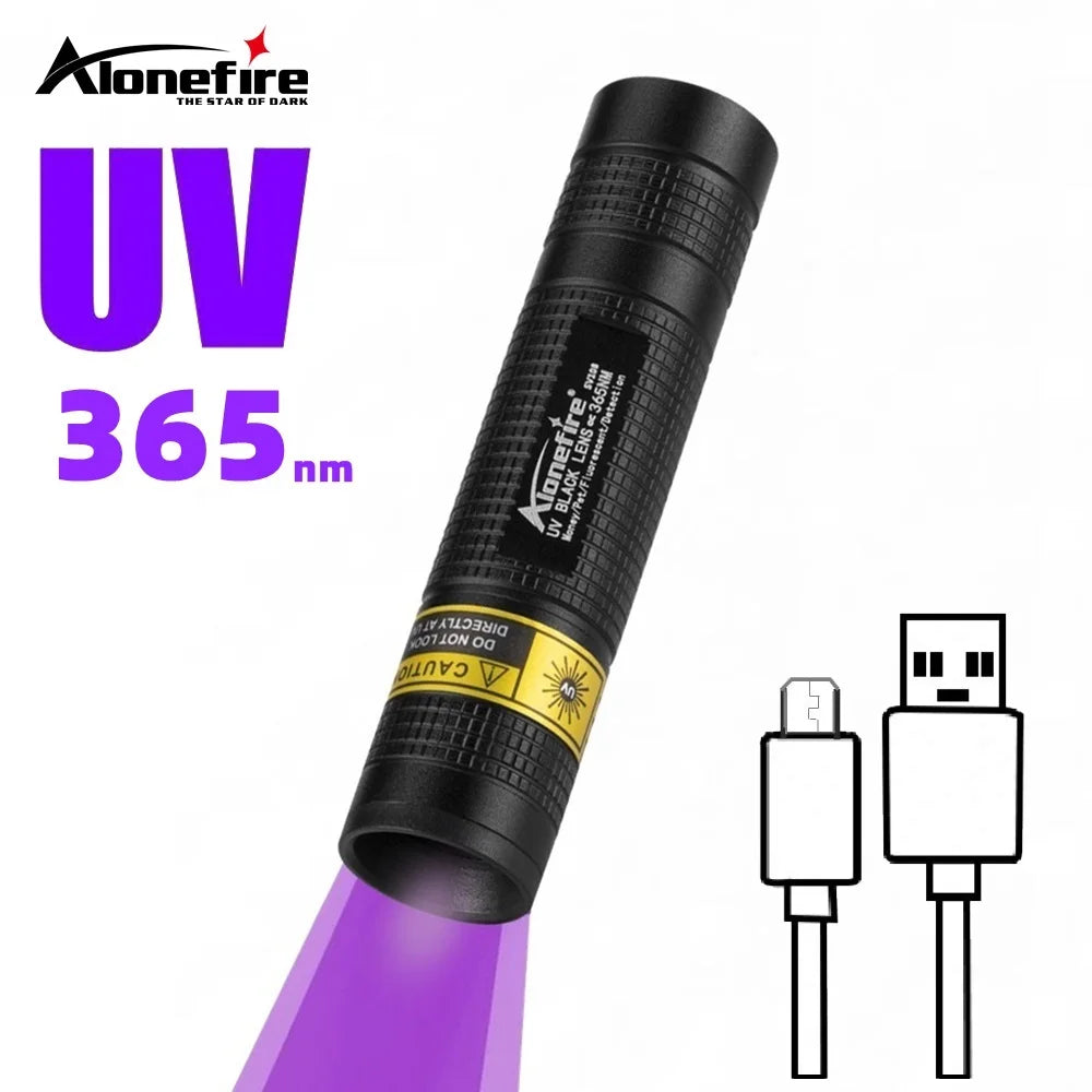 Mini UV Led Blacklight Flashlight Rechargeable, Pet Stain Leakage Marker