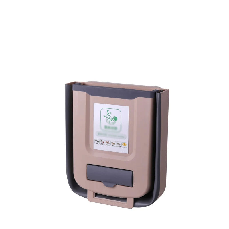 Kitchen Folding Trash Can Cabinet Door Mounted
