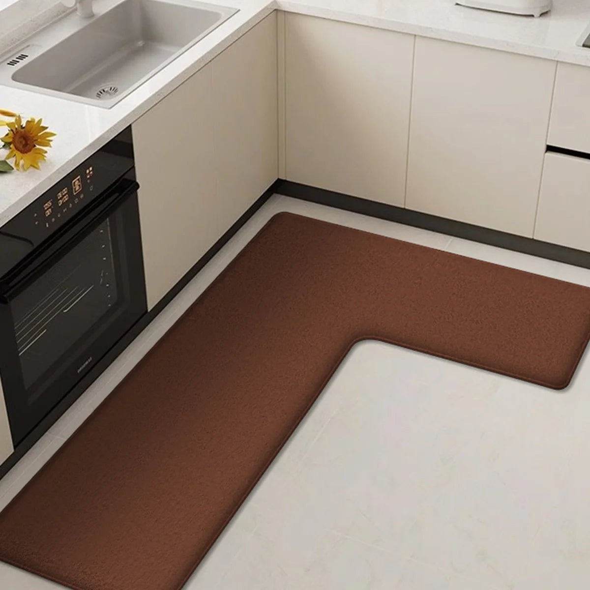 kitchen L-shaped absorbent floor mat