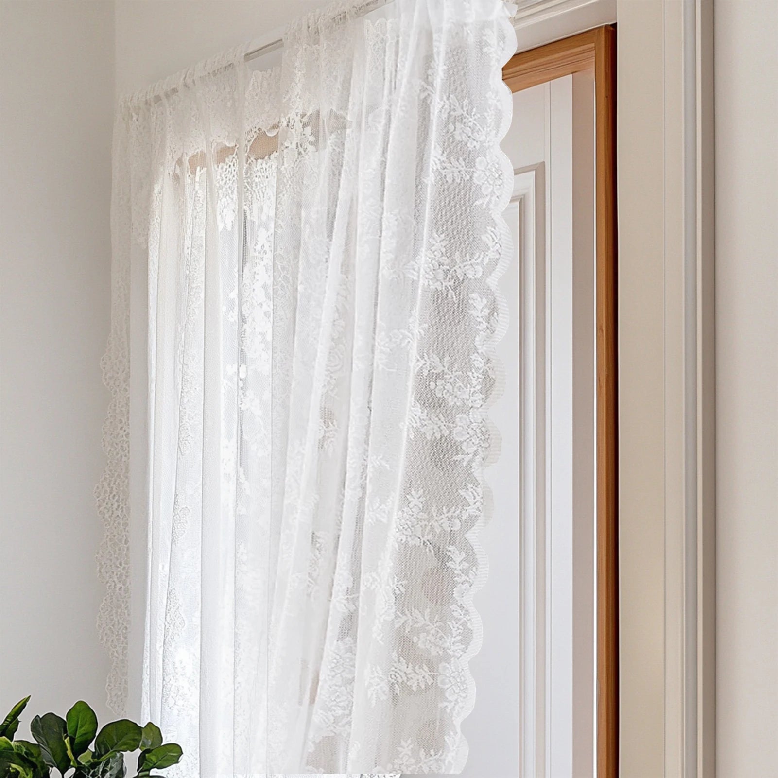 2 Panels Vintage Lace Long-Romantic Flowers