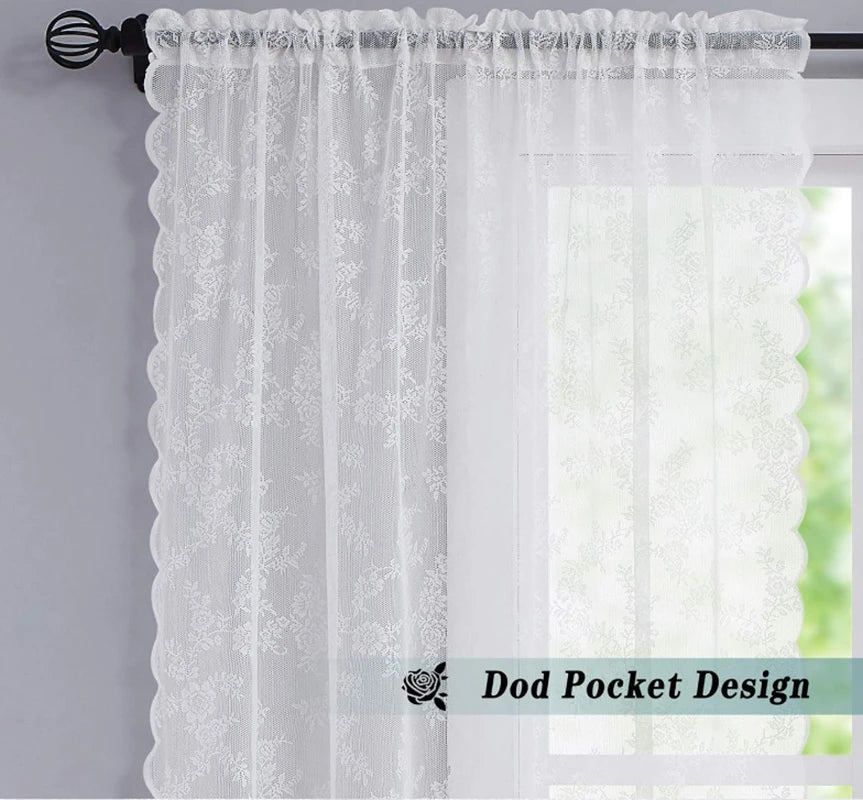 Classic Embroidered Woven Lace Window Sheer