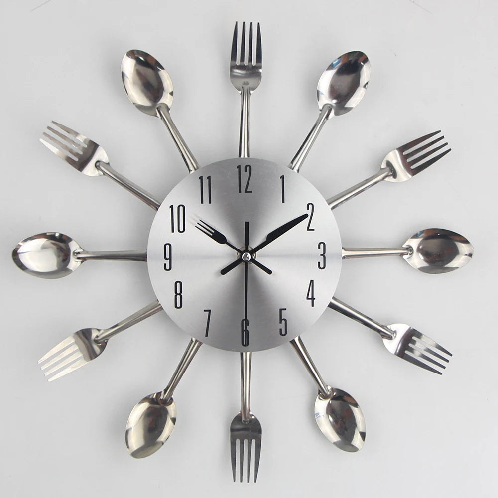 Kitchen Wall Clock Spoon Fork