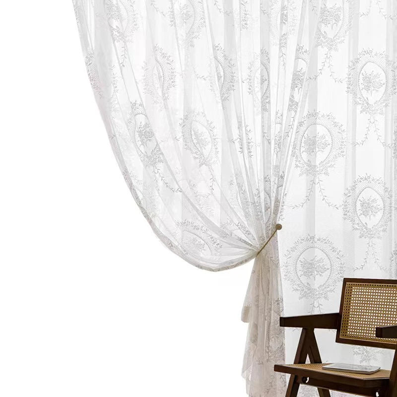 Classic Embroidered Woven Lace Window Sheer