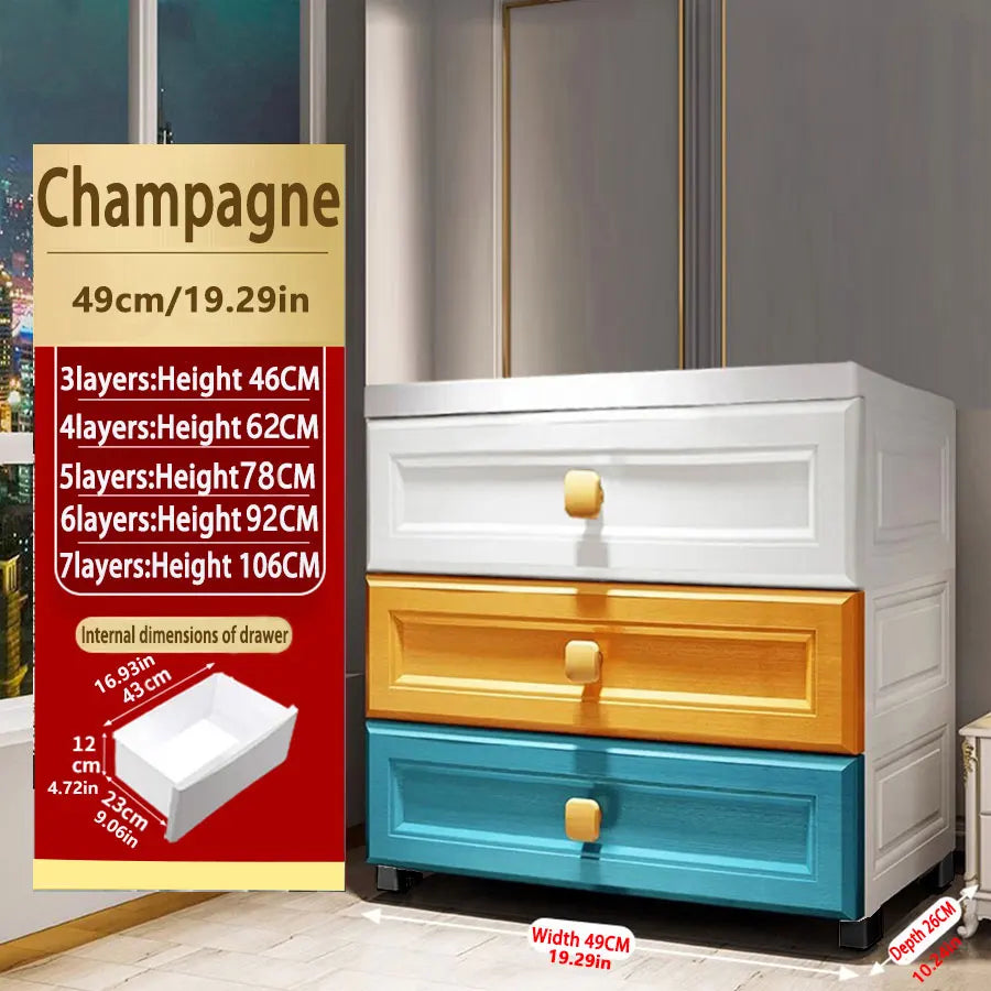 Storage Cabinet with Drawers with Wheels