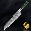Damascus patterned knife set
