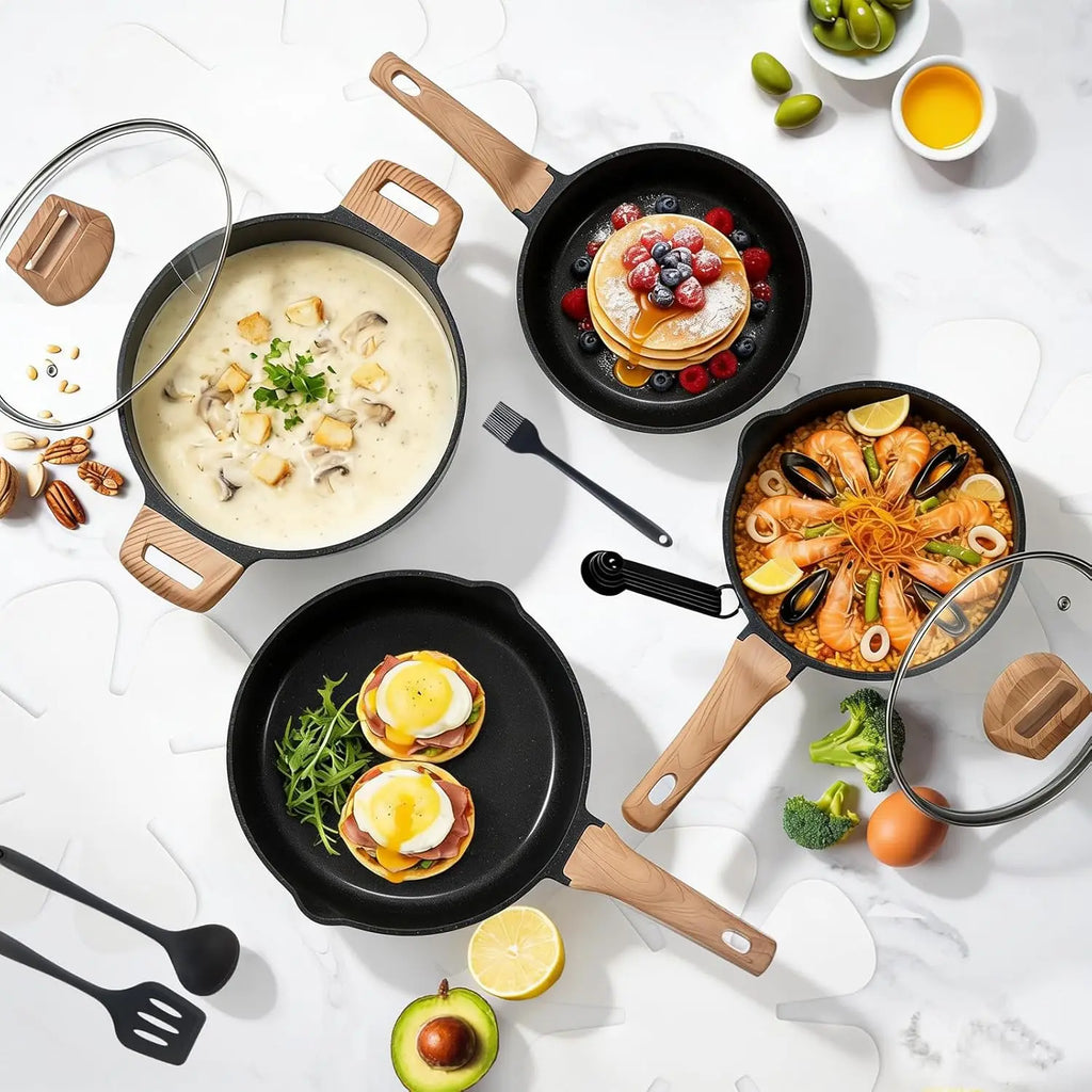 25-Piece Nonstick Cookware Set Induction