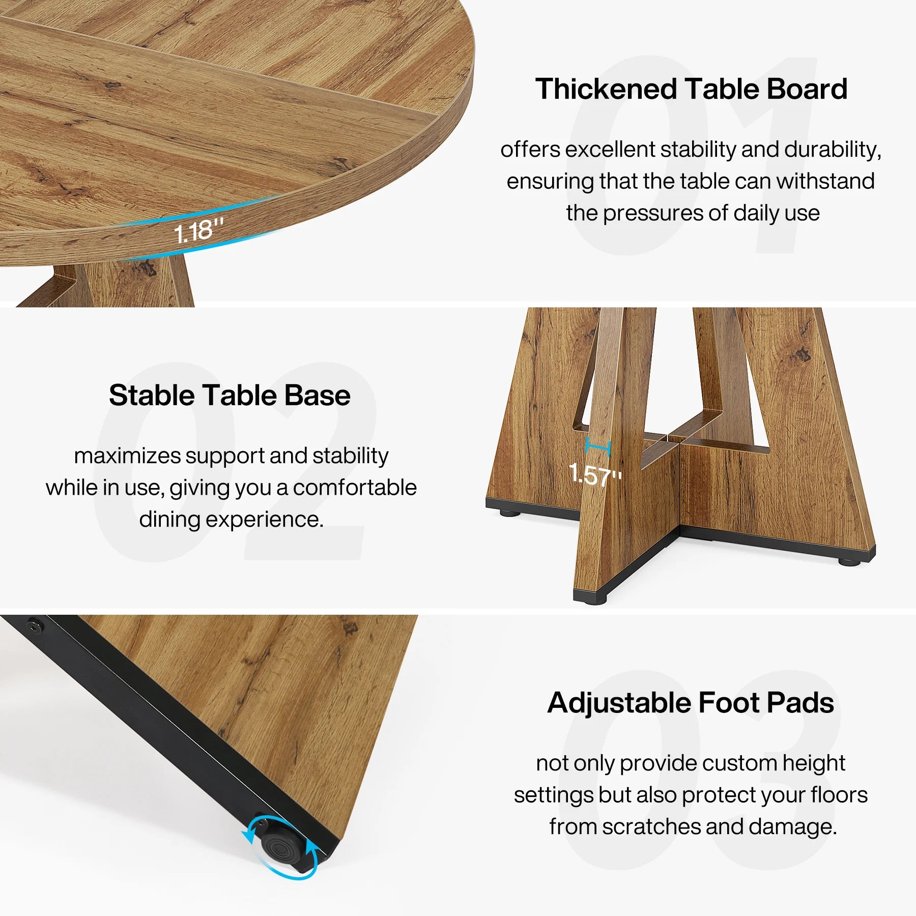Round Dining Table for 4,