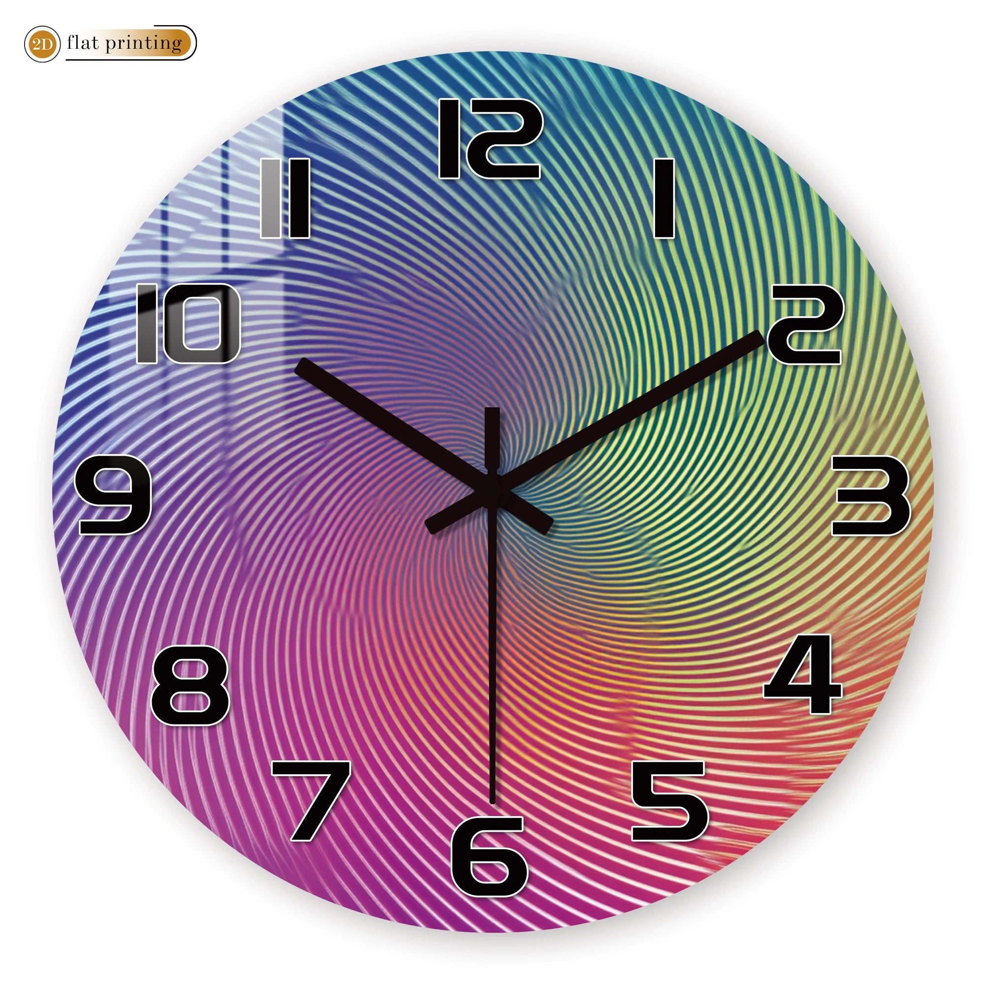Vibrant Abstract Spiral Pattern Wall Clock, Silent Quartz Movement, Modern Home Office Decorative Timepiece with Bold Numbers