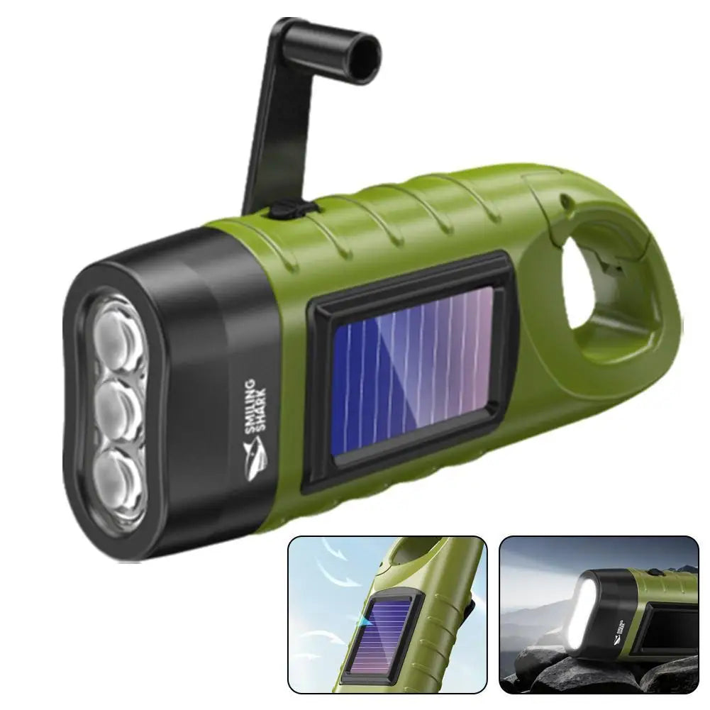 Hand Crank Solar Powered Flashlight