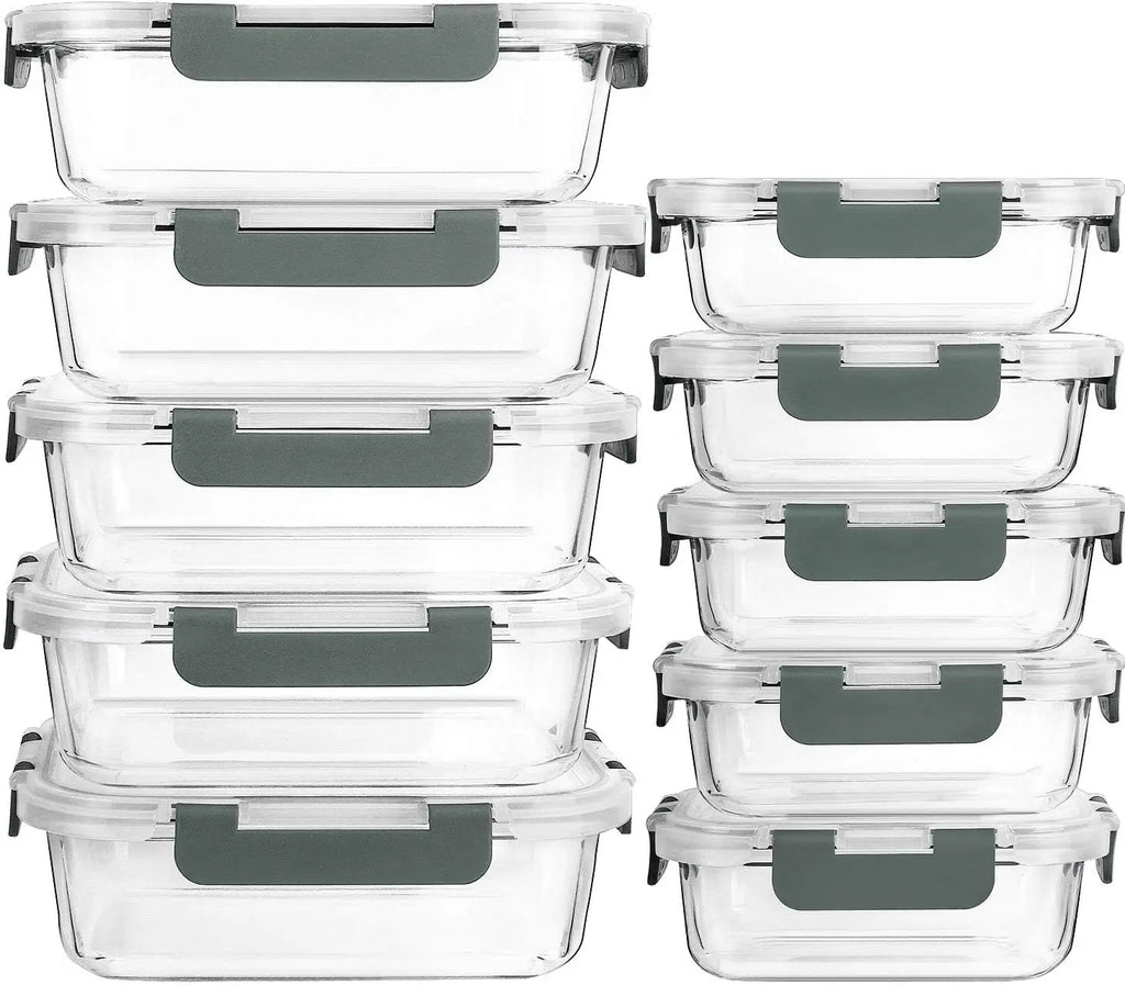 10-Pack Glass Meal Prep Containers
