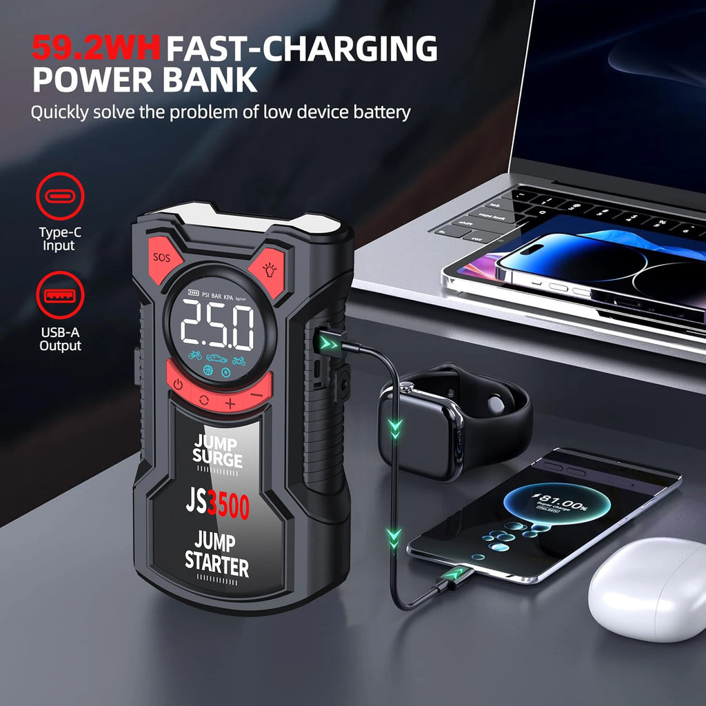 l Air Pump Jump Starter, Digital Tire Inflator