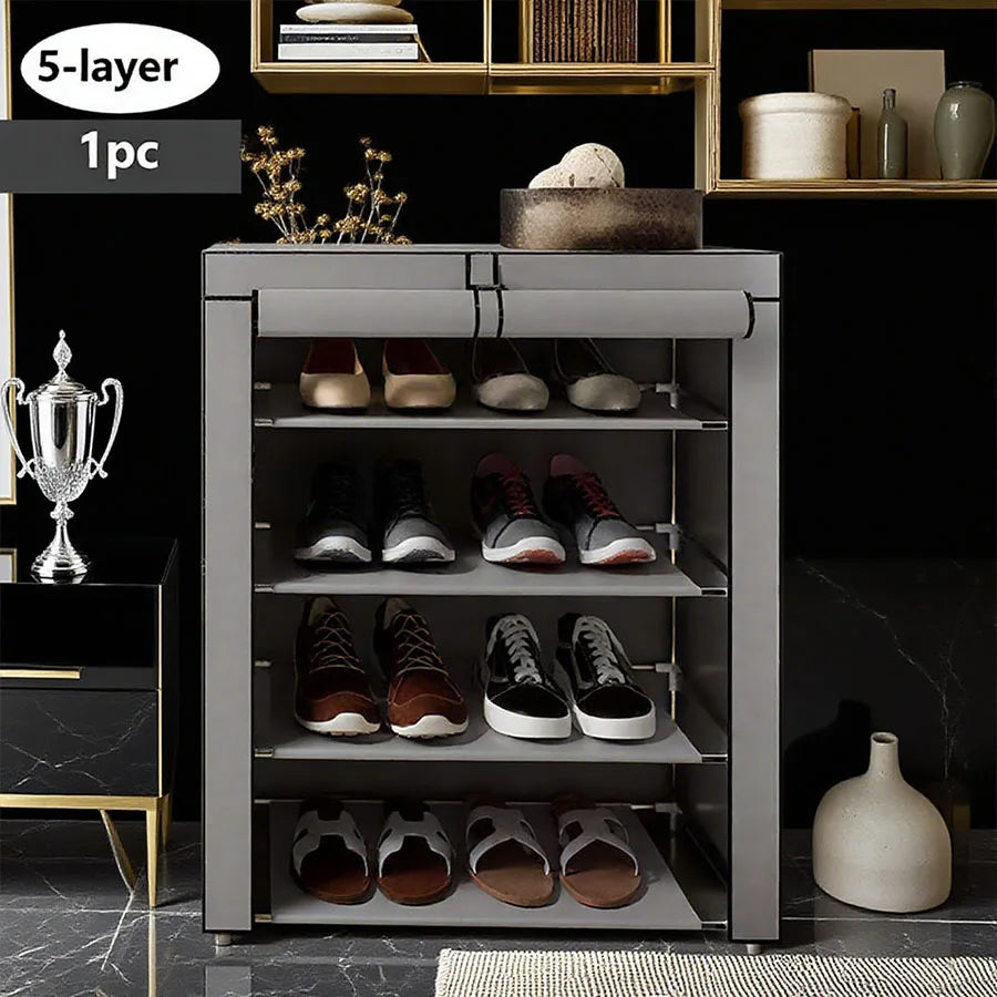 Black Multi-Functional 5/8/10-Tier Shoe Organizer - Storage