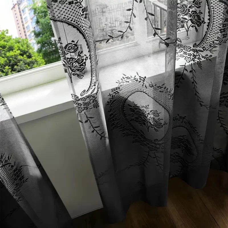 Classic Embroidered Woven Lace Window Sheer