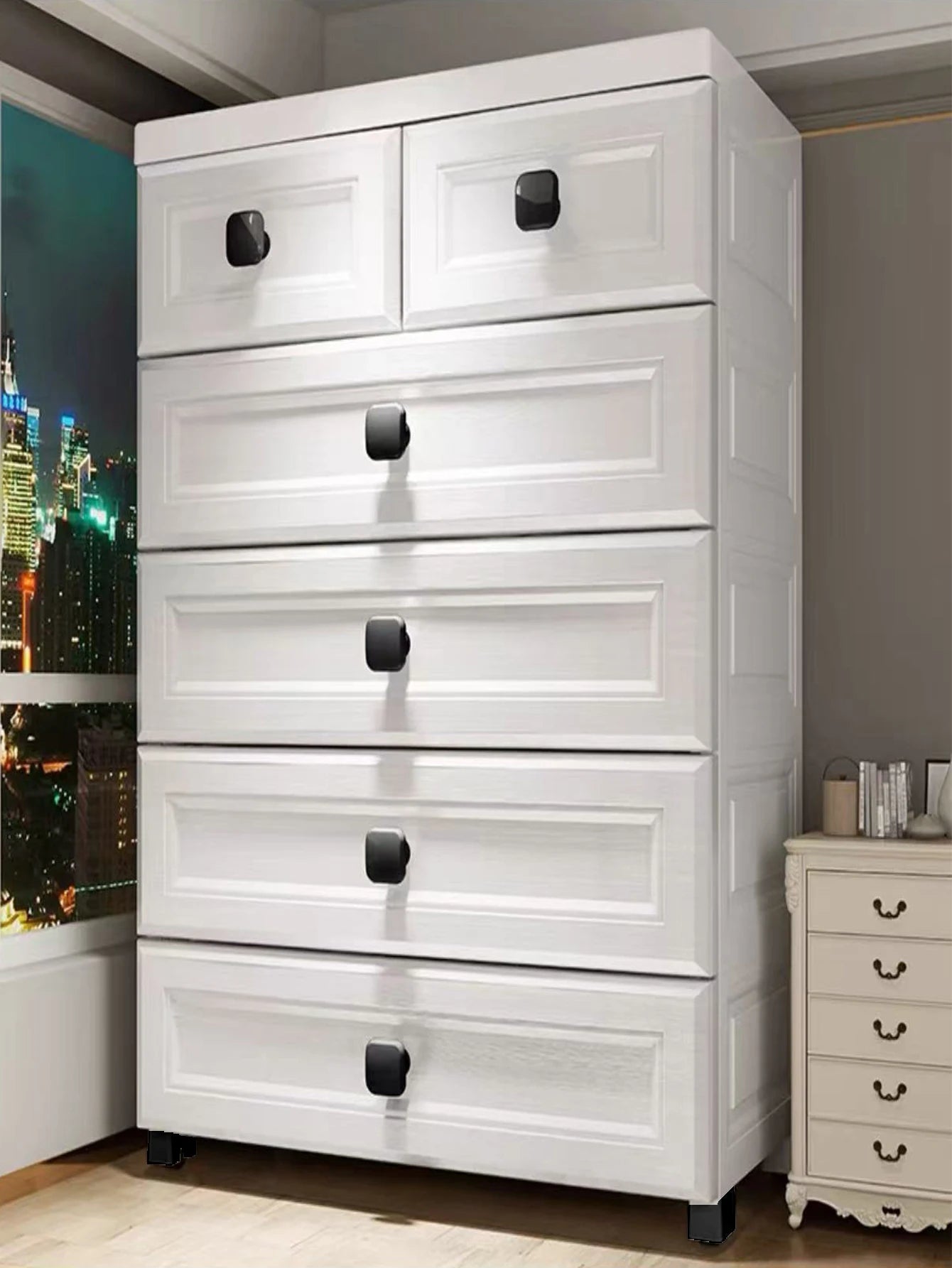Storage Cabinet with Drawers with Wheels