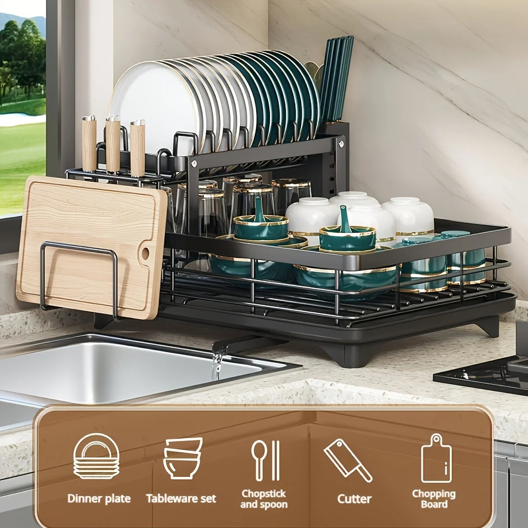 Drain Rack with Water Tray