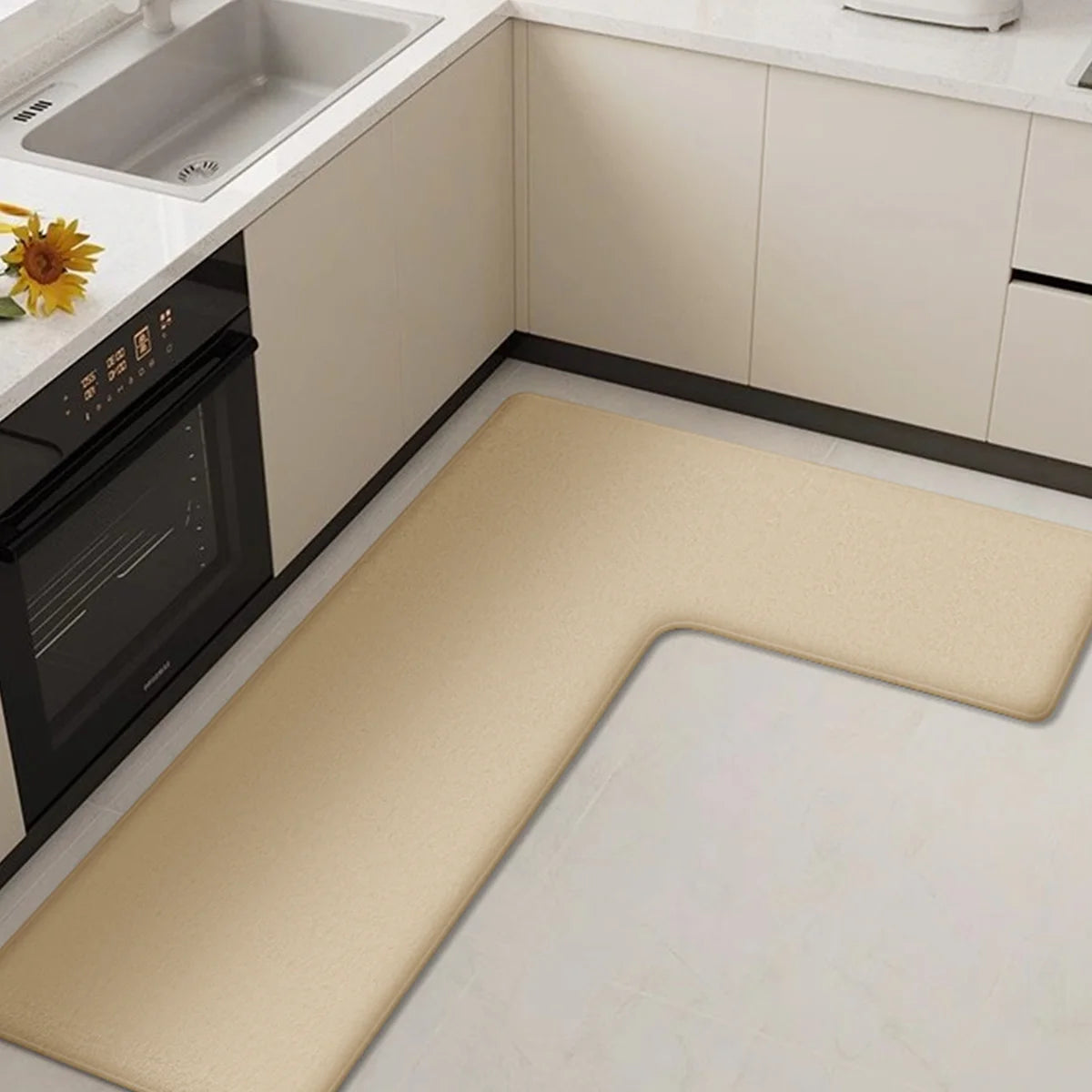 kitchen L-shaped absorbent floor mat