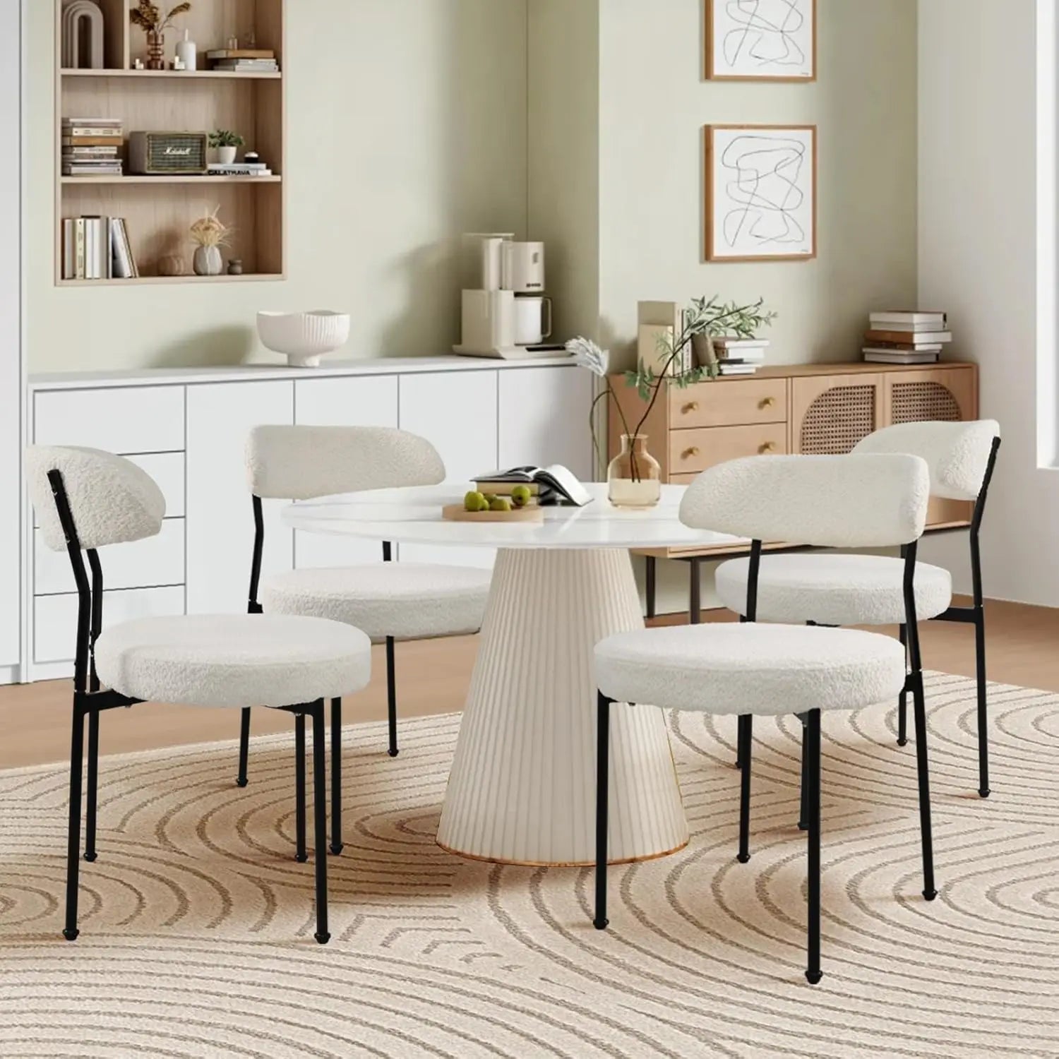 Boucle Upholstered Dining Chair
