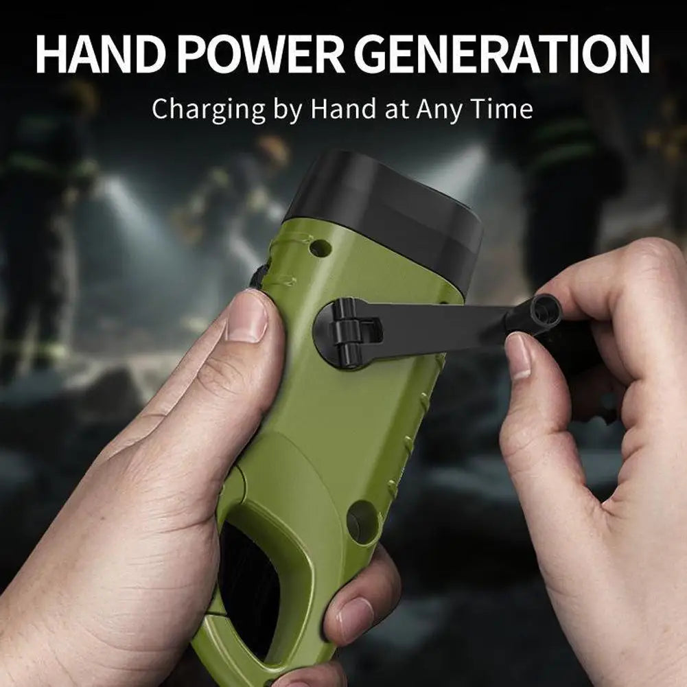 Hand Crank Solar Powered Flashlight