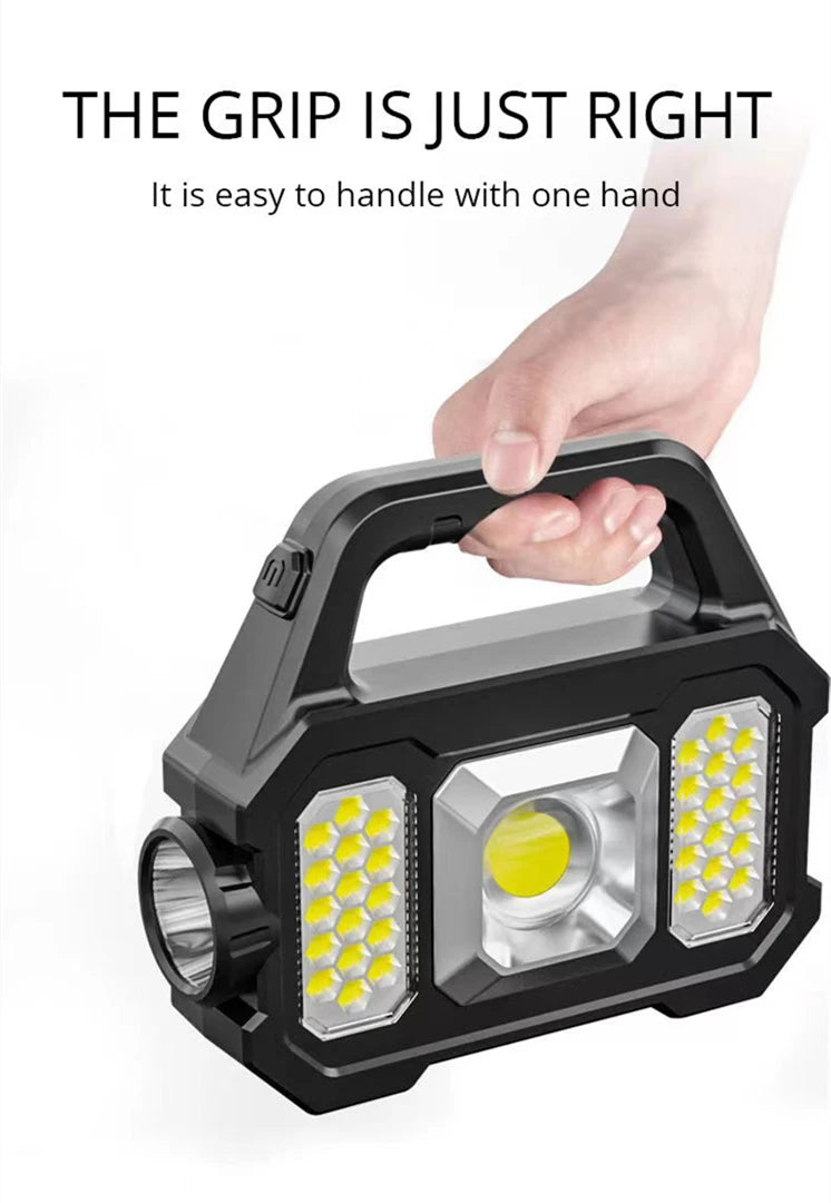 Solar Rechargeable Flashlight Zoomable Waterproof ,Can Charge Mobile Phone