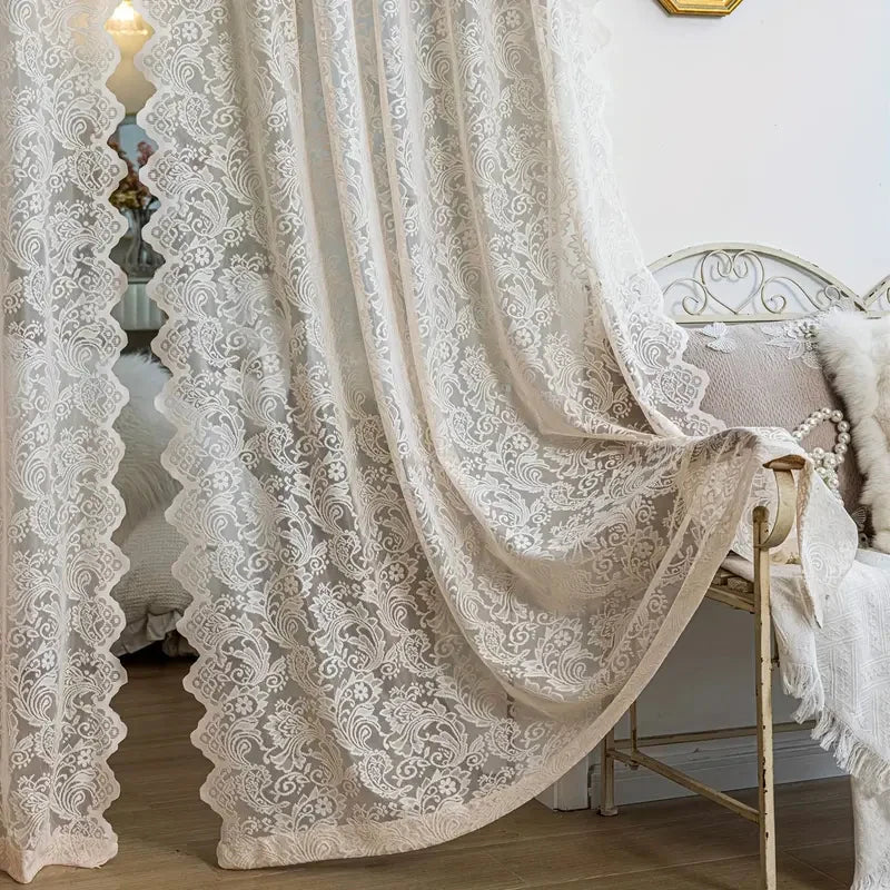 Classic Embroidered Woven Lace Window Sheer