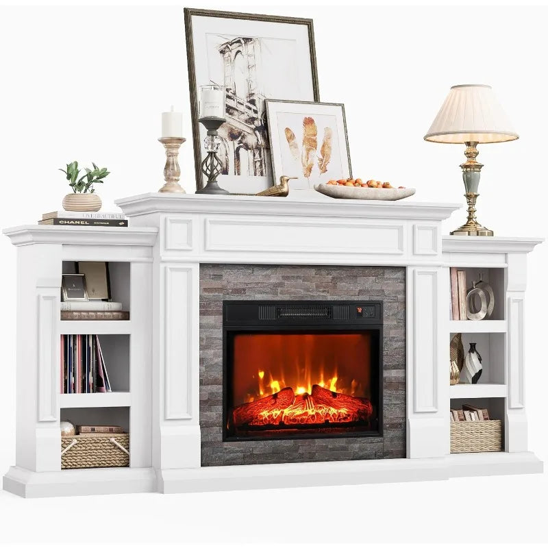 Electric Fireplace with Mantel