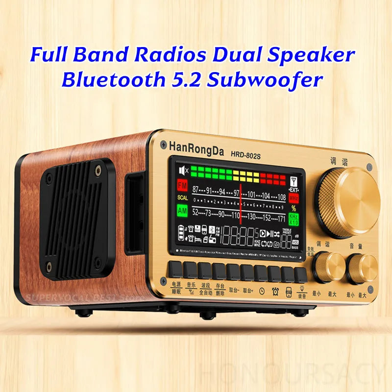 FM SW Radios Bluetooth 5.2 Dual Speaker Digital display Alarm Clock