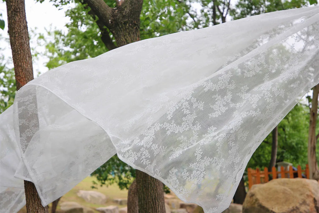 2 Panels Vintage Lace Long-Romantic Flowers